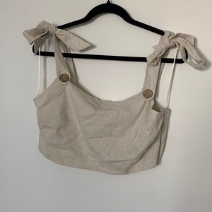 Crème Tie-up CropTop